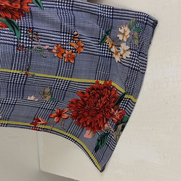 ♥Bundle Only♥️ Houndstooth Plaid Floral Graphic Palazzo Slip On High Rise - Picture 8 of 9